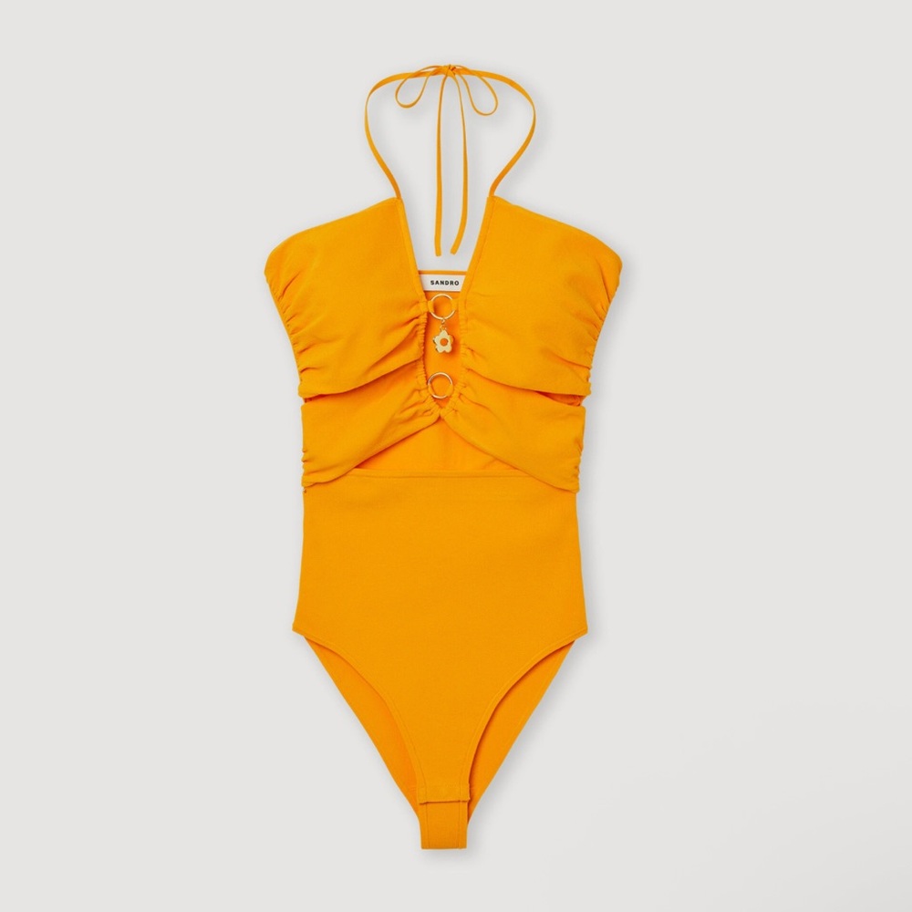 SANDRO Assiya Backless Halter Bodysuit, Size XS, S or XL available